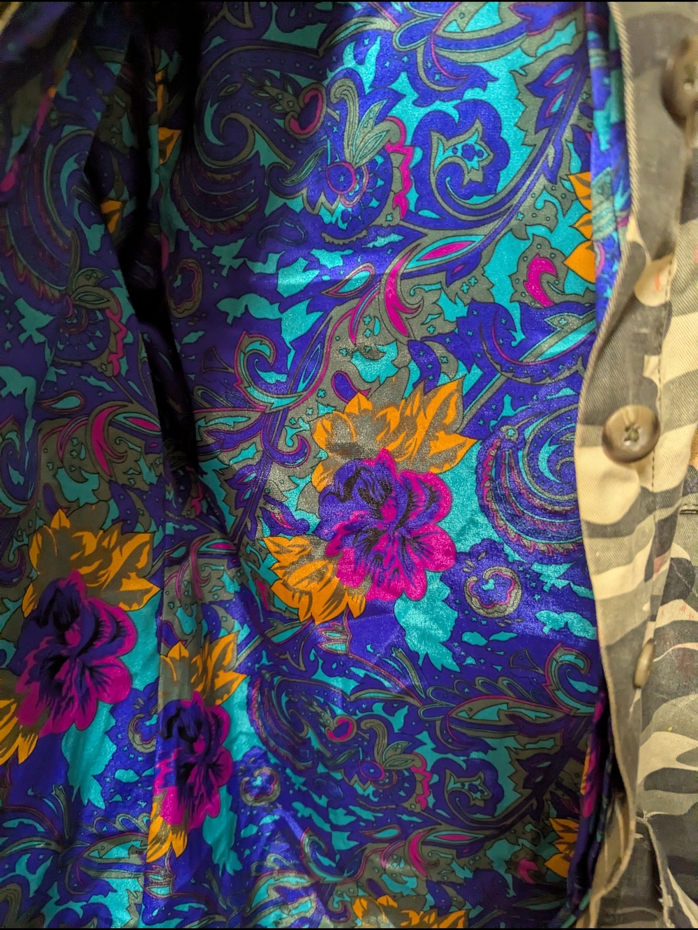 John Lennon Camo Military Distressed Jacket Embroidery Size XL - Picture 7 of 17